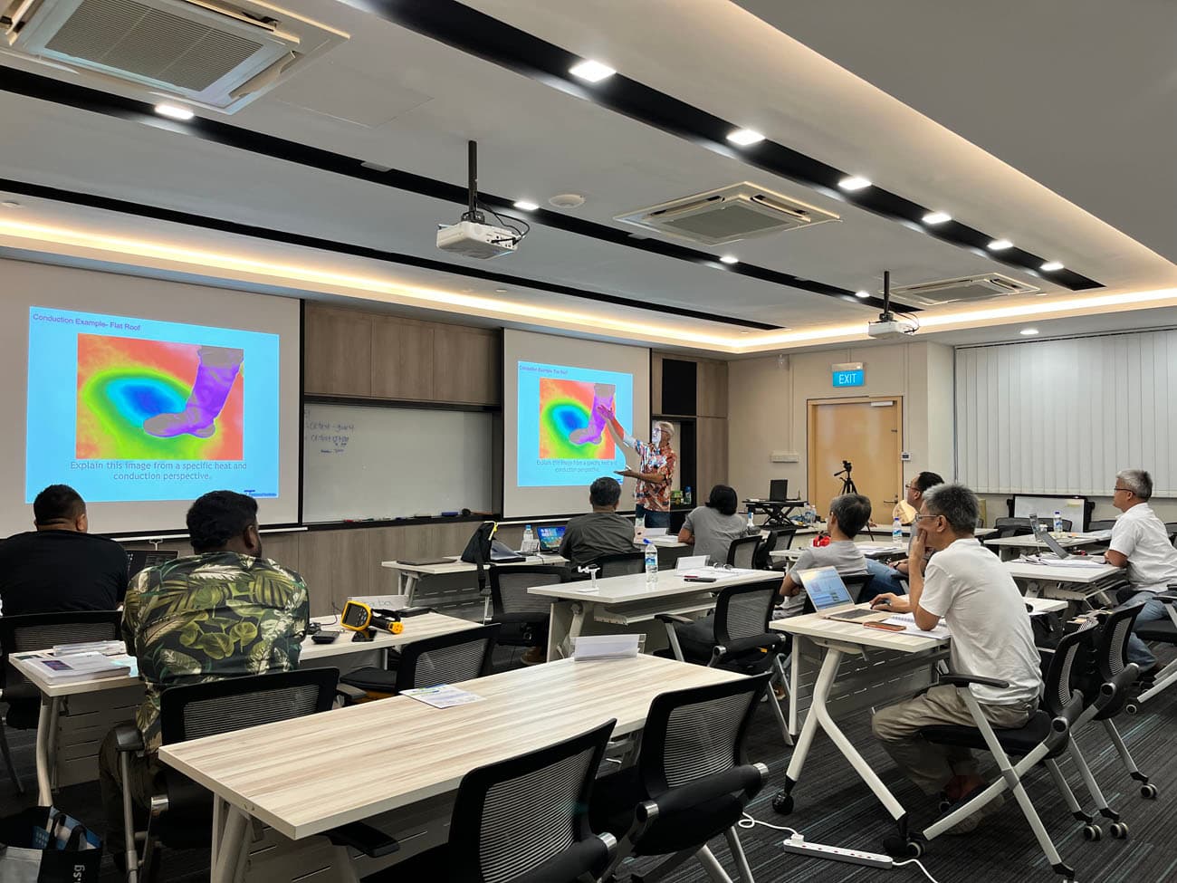 Classroom lecture with thermal imaging presentations